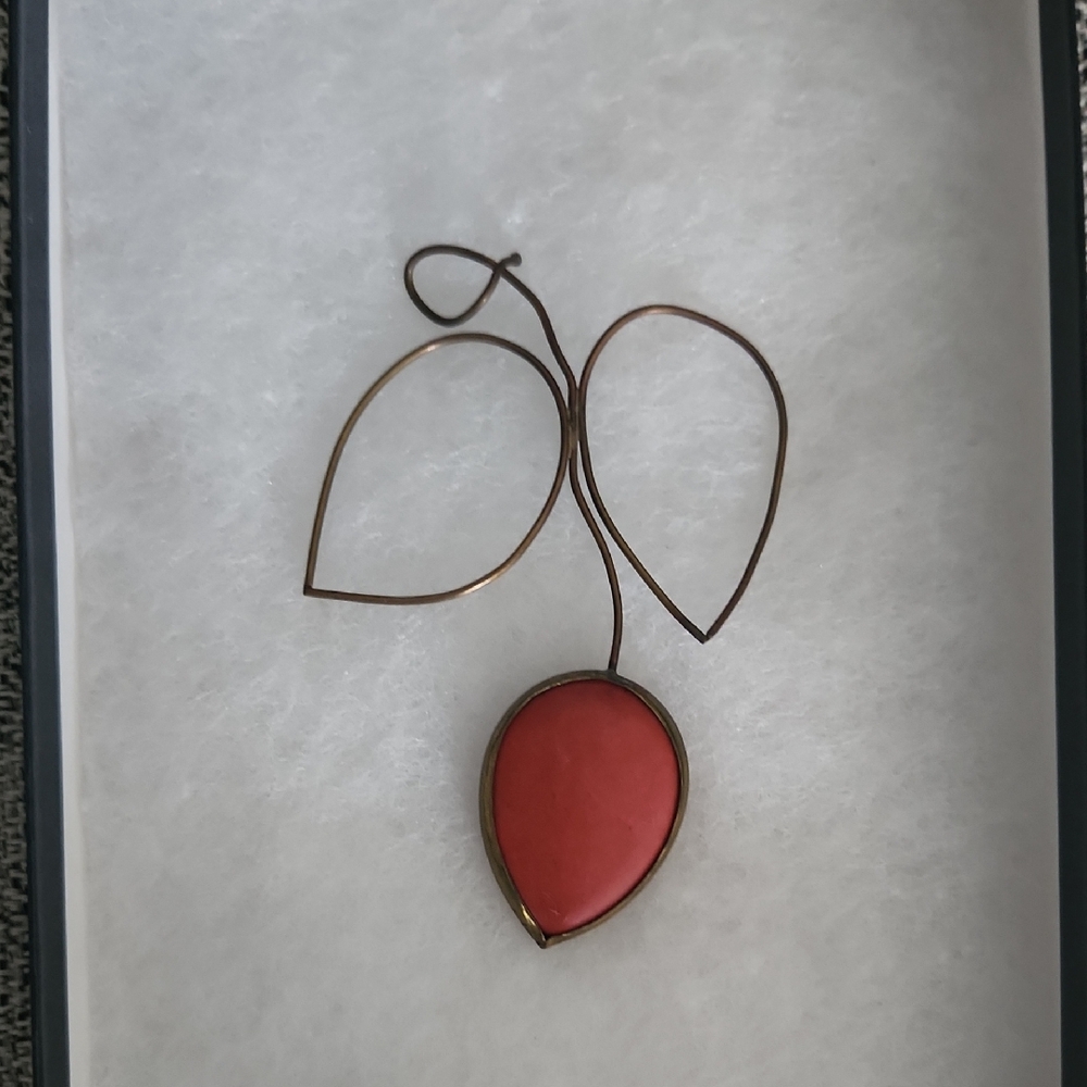 Vintage Red Teardrop Pendant